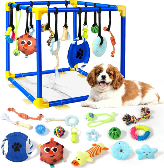 Interactive Puppy Play Gym with 16 Toys Dog Enrichment Activity Center Default Title