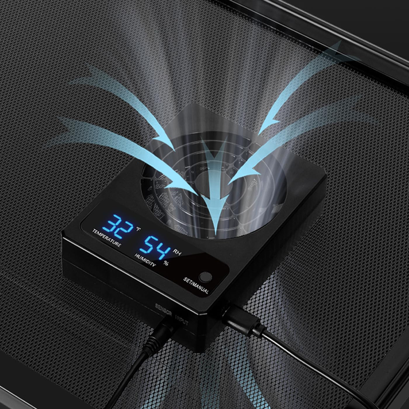Digital Reptile Thermometer Hygrometer with Ventilation Fan Default Title