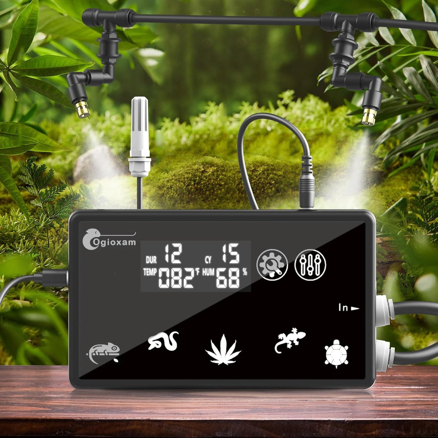 Automatic Reptile Mister System Smart Humidifier Timer Terrarium Black
