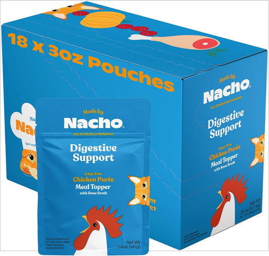 Grain Free Cat Food Topper Digestive Support Chicken Puree 18 Pack Default Title