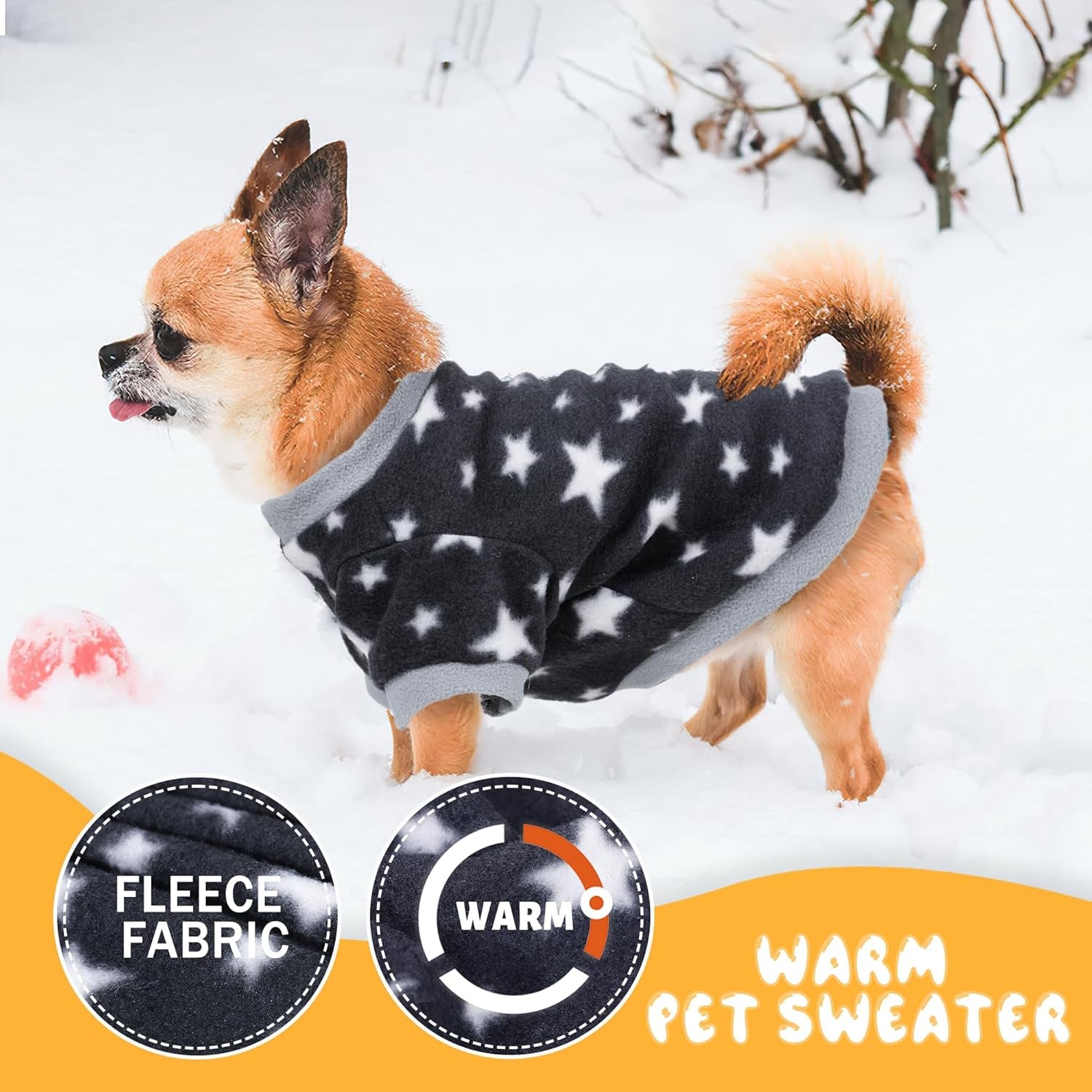 2-Pack Fleece Dog Sweaters for Small Dogs & Puppies, XXS–M