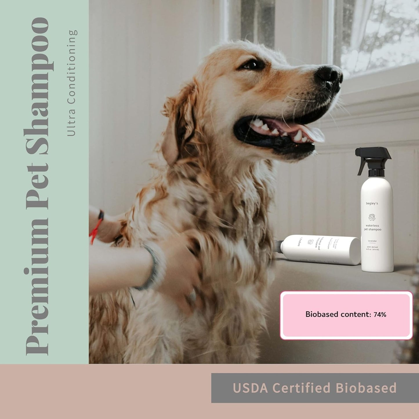 Waterless Pet Shampoo 2 Pack No Rinse Deodorizing Spray Dogs Cats