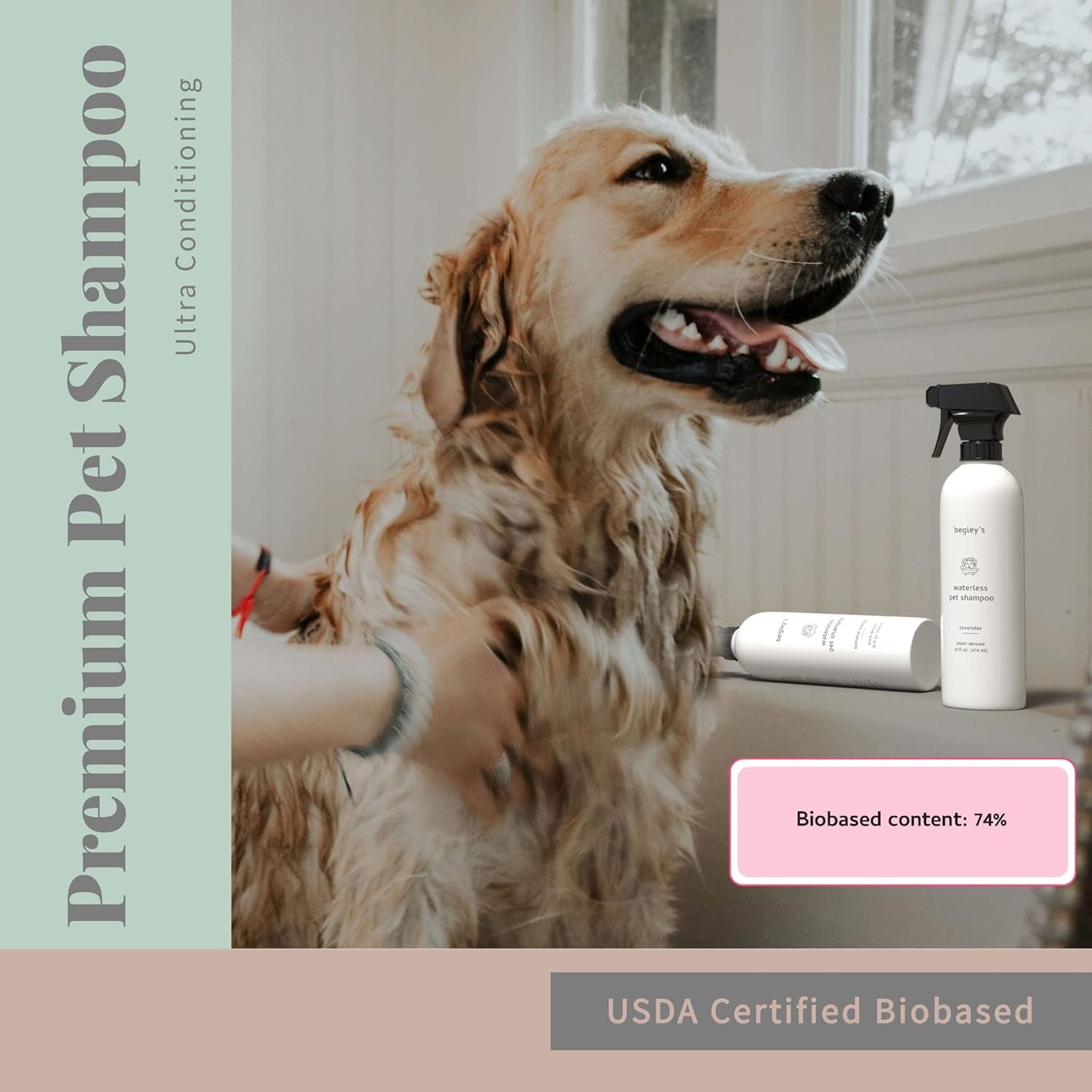 Waterless Pet Shampoo 2 Pack No Rinse Deodorizing Spray Dogs Cats