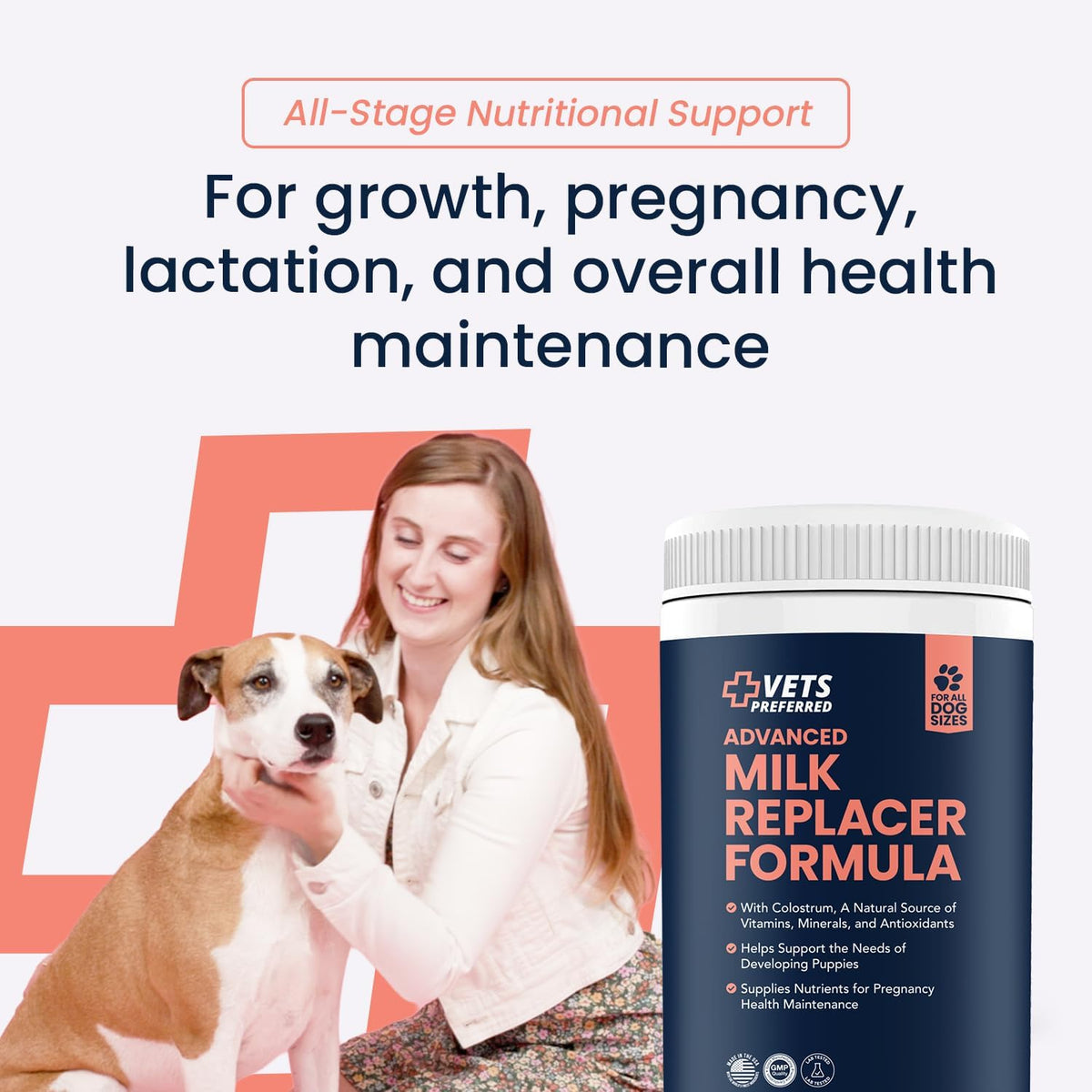 Vets Preferred Puppy Milk Replacer with Colostrum – 12 oz