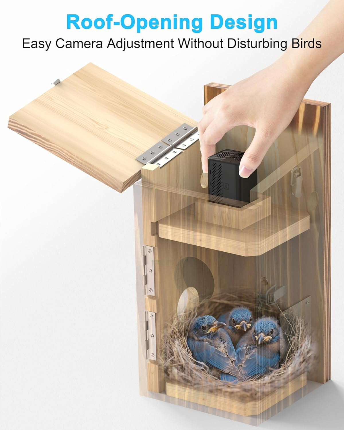 Bird House Camera Solar WiFi 2K HD Smart Birdhouse Motion Detection