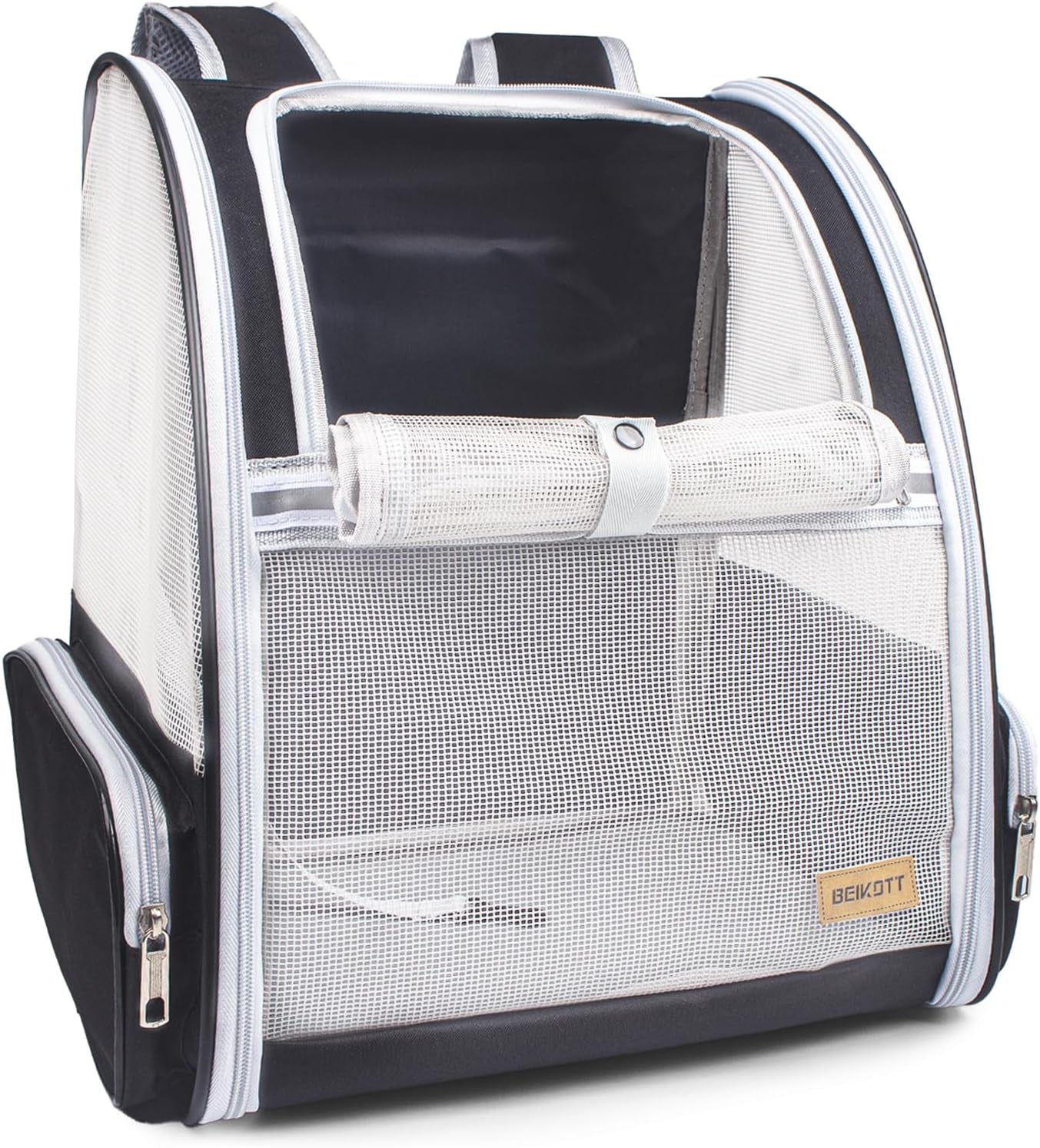 Cat Carrier Backpack Ventilated Pet Carrier for Cats Dogs Small Pets Mesh-Bk