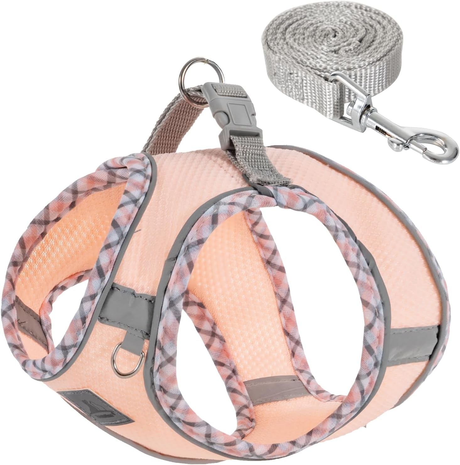 Dog Harness and Leash Set No Pull Reflective Step In Adjustable Small Dogs Cats Pink