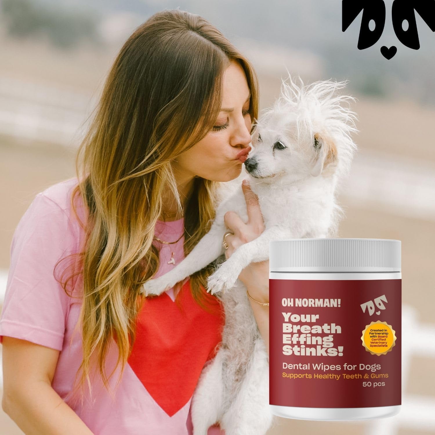 Dog Dental Wipes Finger Wipes for Teeth Cleaning Fresh Breath 50ct
