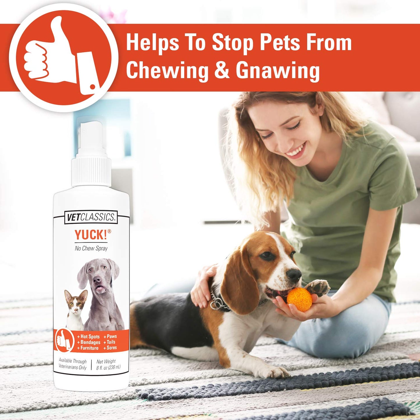No Chew Spray for Dogs & Cats Bitter Anti Chew Training Spray 8oz
