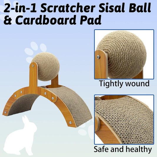 Rabbit Scratching Toy Sisal Ball Cardboard Scratcher for Small Pets
