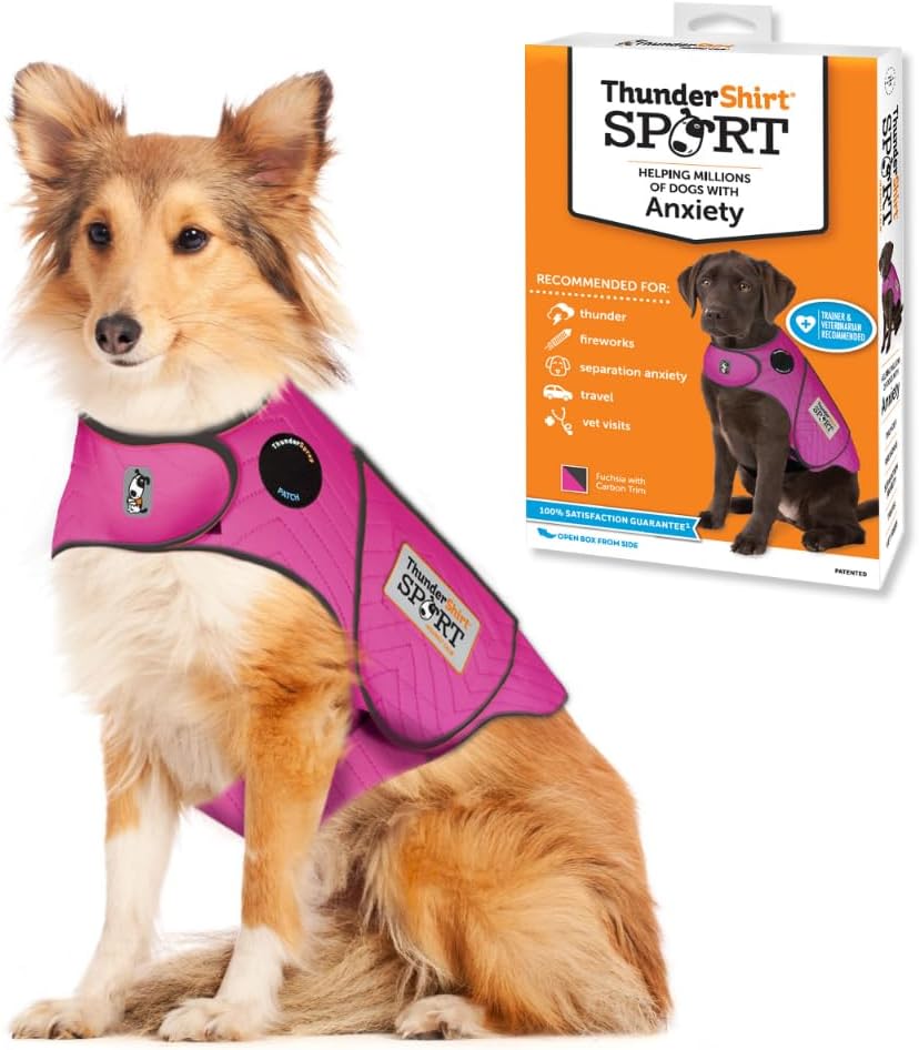 ThunderShirt Dog Calming Vest Large Fuchsia Anxiety Wrap Sport Fuchsia Large