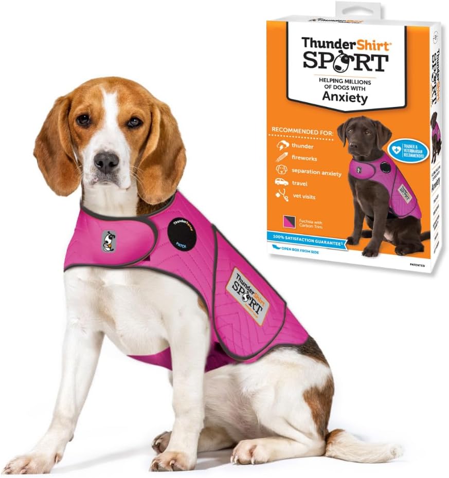 ThunderShirt Dog Calming Vest Large Fuchsia Anxiety Wrap Sport Fuchsia Medium