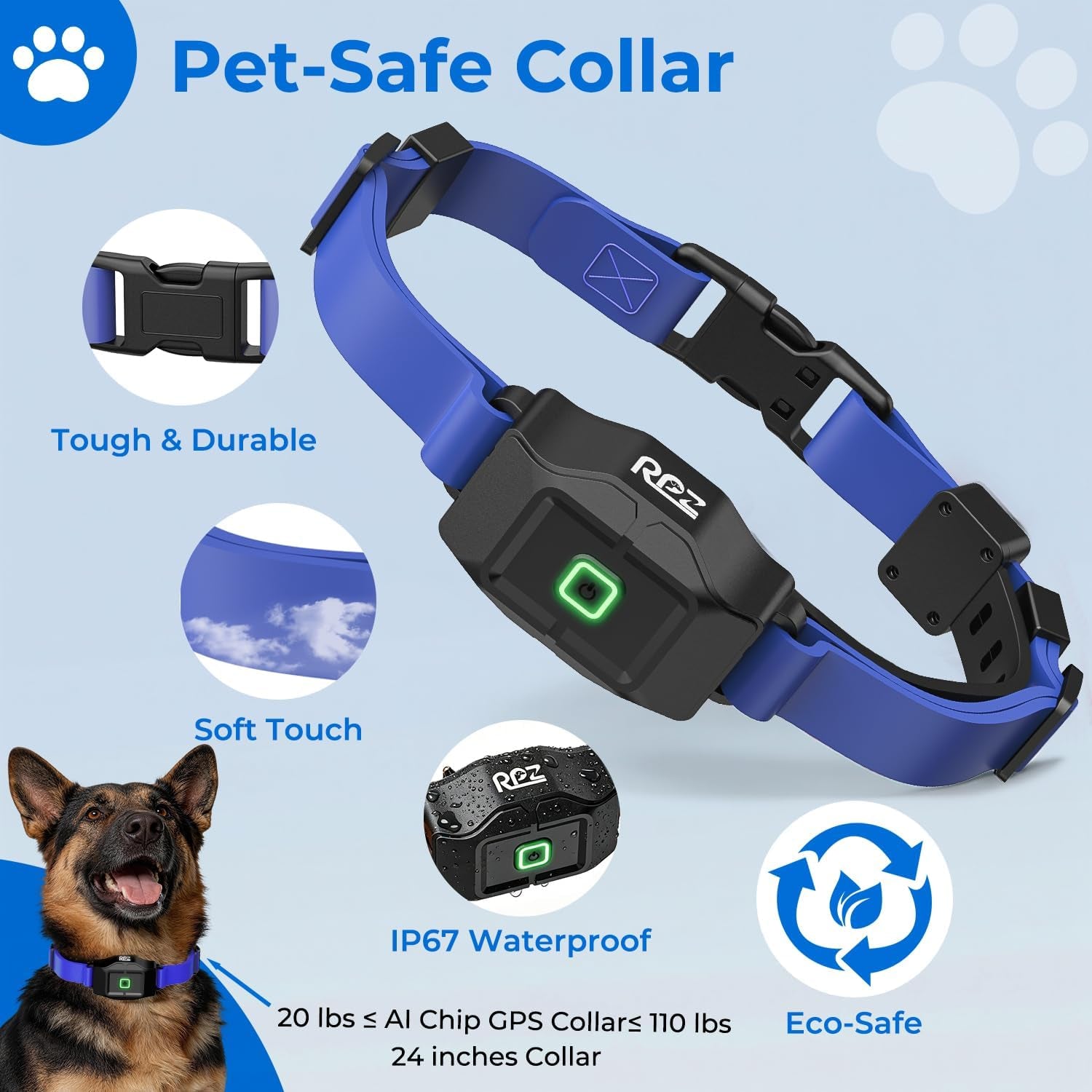 GPS Wireless Dog Fence System — App-Controlled, No Subscription, Waterproof