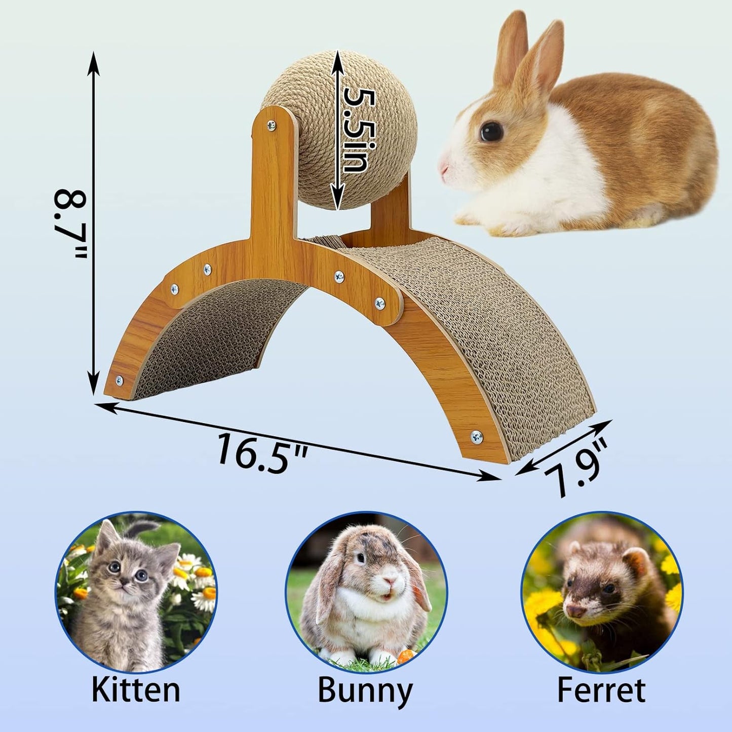 Rabbit Scratching Toy Sisal Ball Cardboard Scratcher for Small Pets