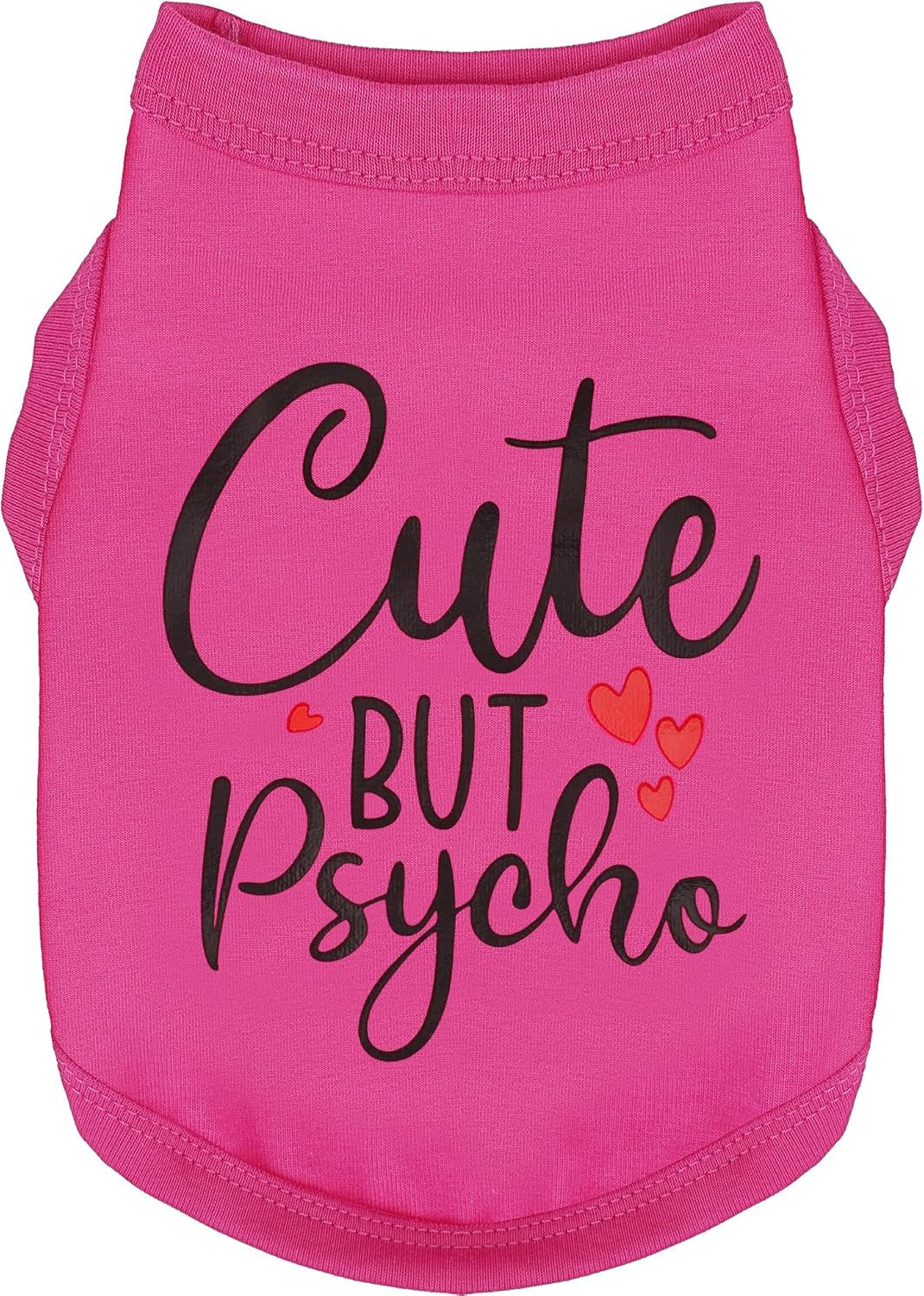 Dog Shirt Cotton Small Medium Dogs Cute Psycho Shirt Soft Breathable Rose Red