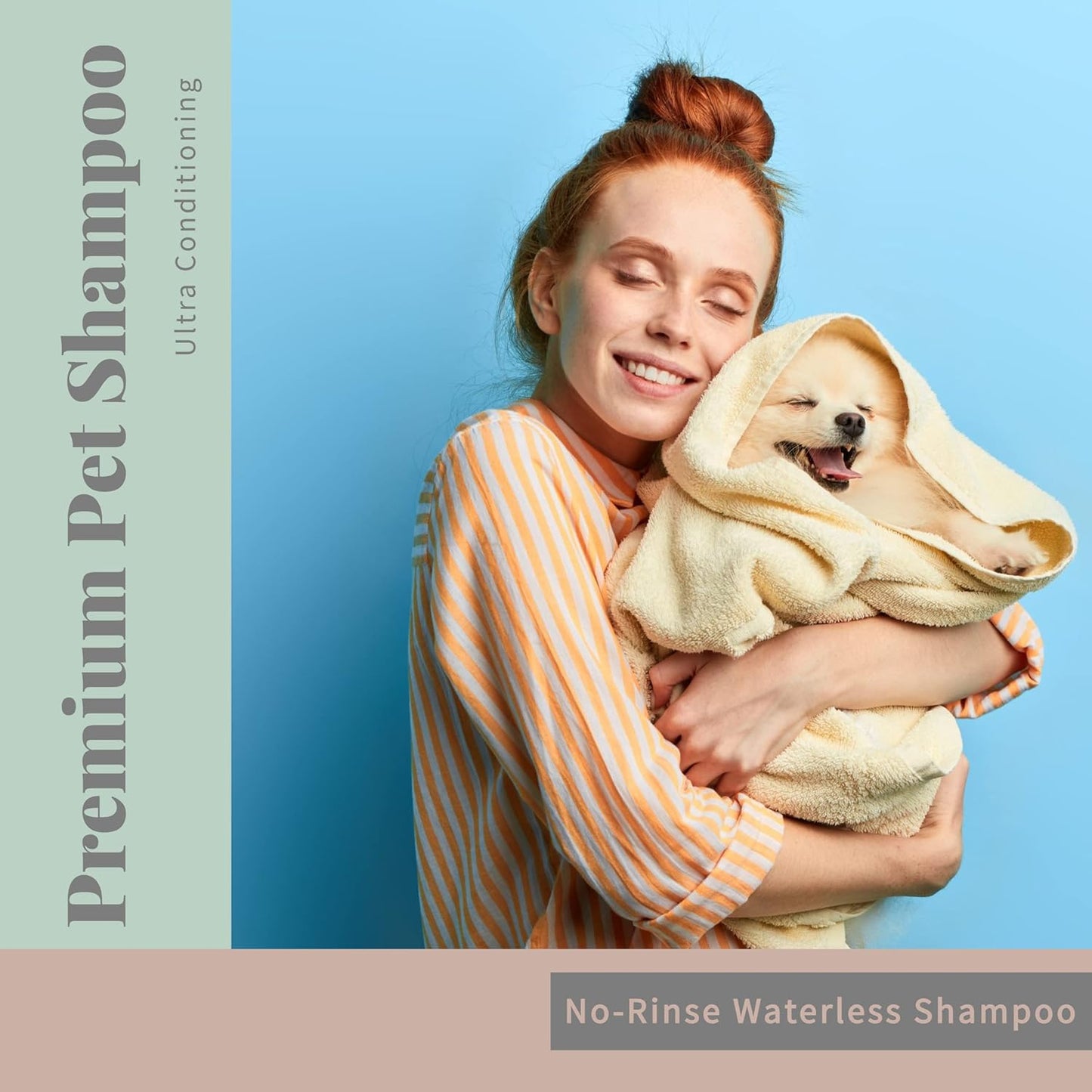 Waterless Pet Shampoo 2 Pack No Rinse Deodorizing Spray Dogs Cats