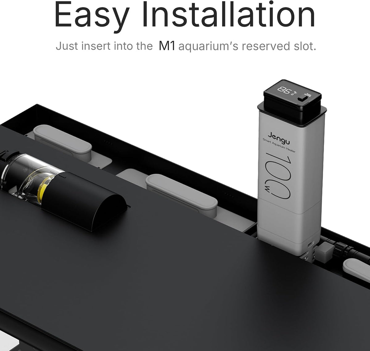 Digital 100W aquarium heater designed for the M1 smart tank