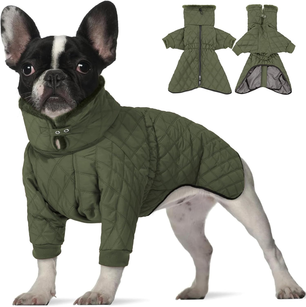 Dog snow jacket, waterproof fleece-lined, high collar, sizes S-3XL