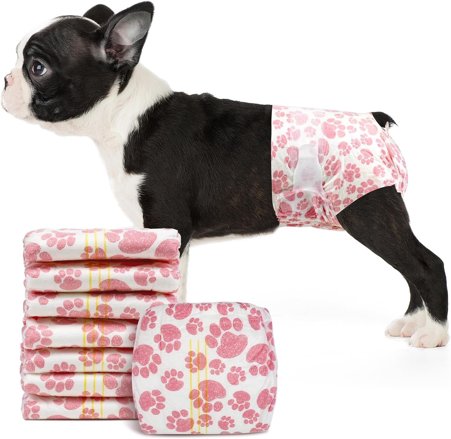 Female Dog Diapers 48 Count Disposable Leakproof Puppy Diapers XXS- Medium 48.0 X-Small