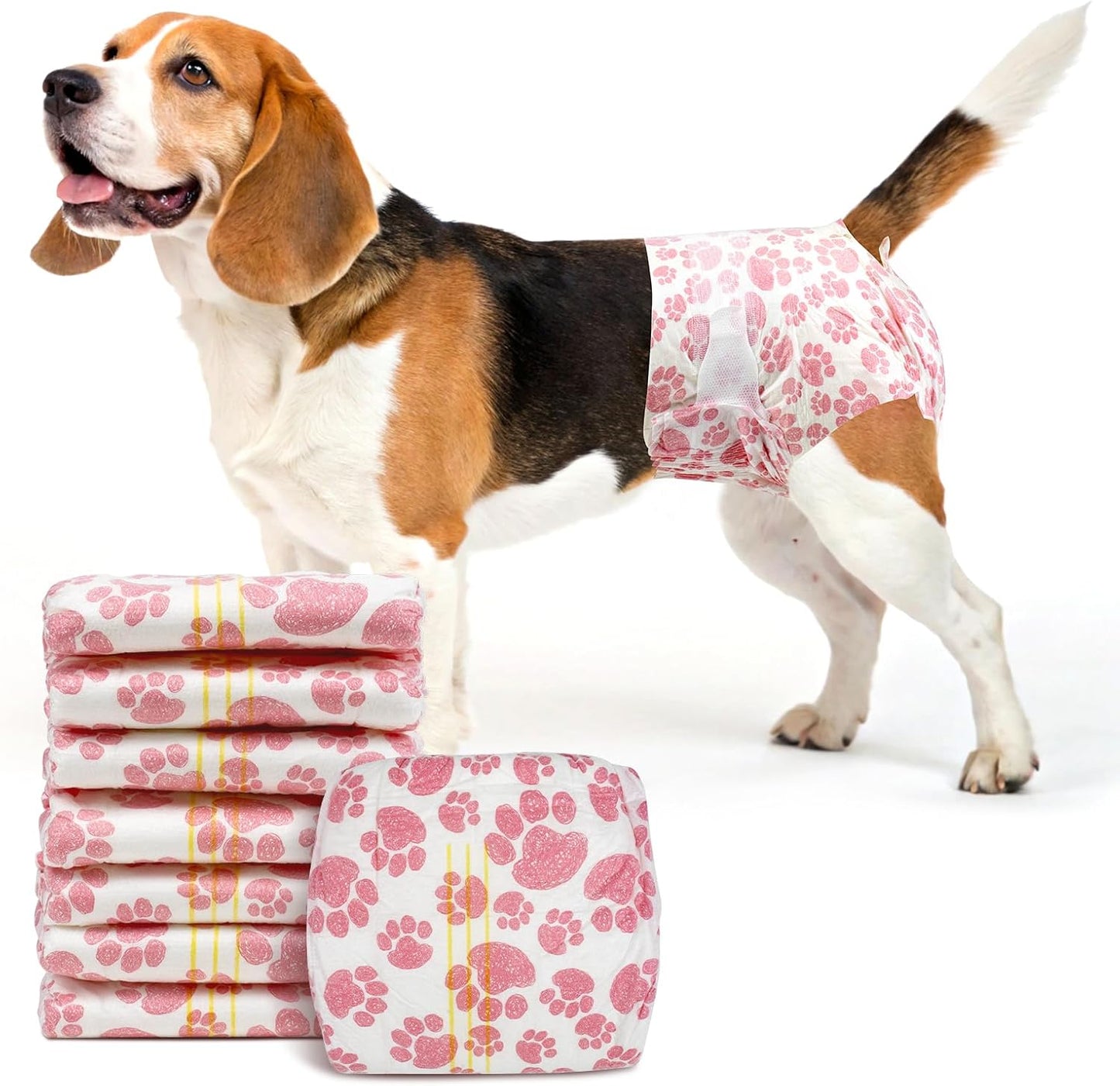 Female Dog Diapers 48 Count Disposable Leakproof Puppy Diapers XXS- Medium 48.0 Medium