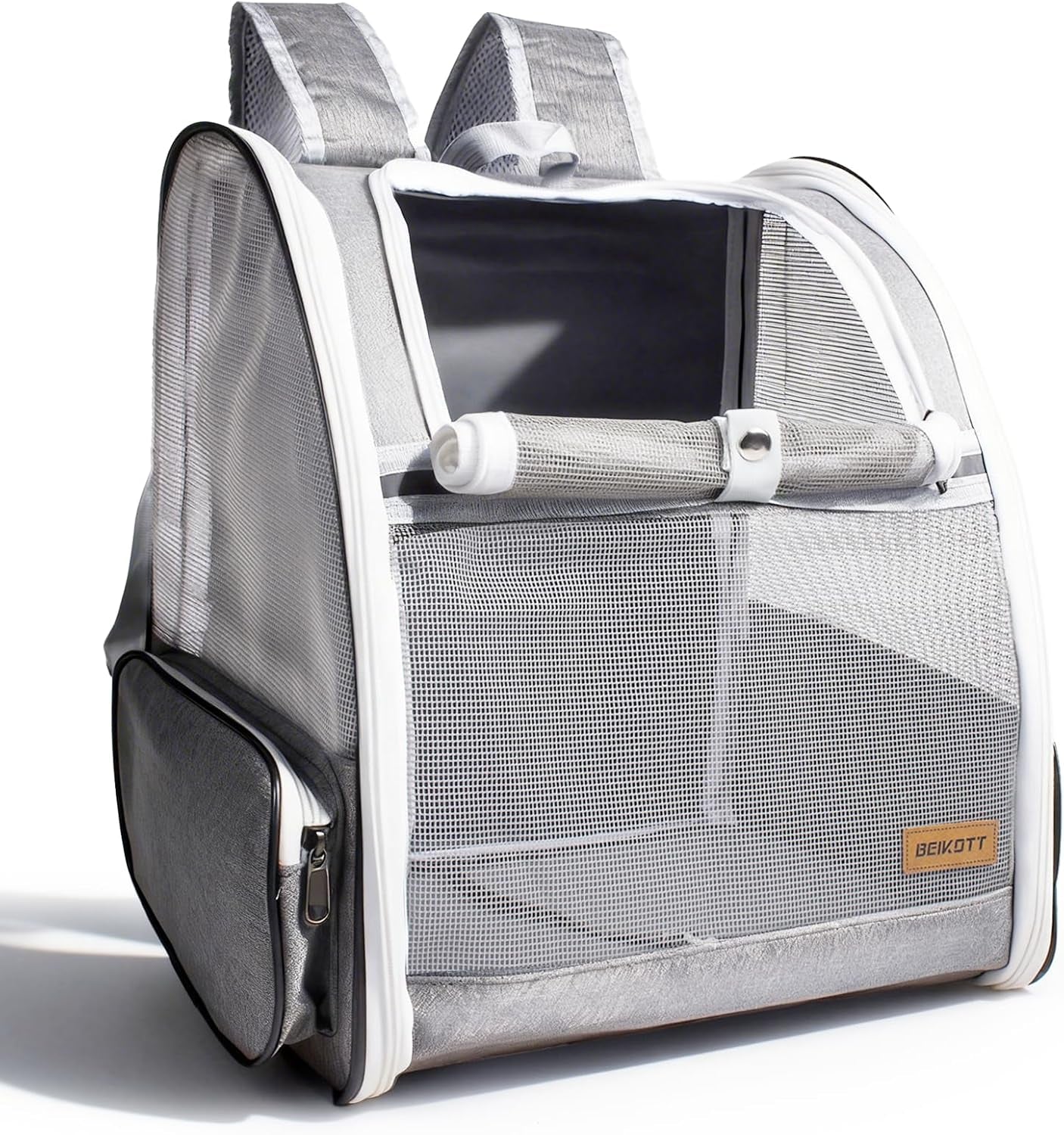Cat Carrier Backpack Ventilated Pet Carrier for Cats Dogs Small Pets Mesh-Gy
