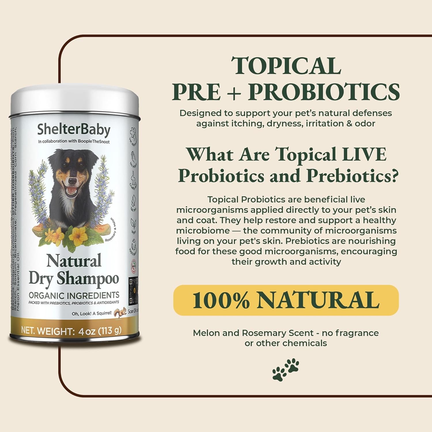 Dry Shampoo for Dogs Itchy Skin Paw Licking Allergy Support Powder