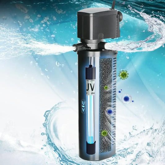 75-200 Gallon Aquarium UV Filter 300GPH Submersible Green Clean Jup-03 (For 75-200 Gallon Tank) Powerful