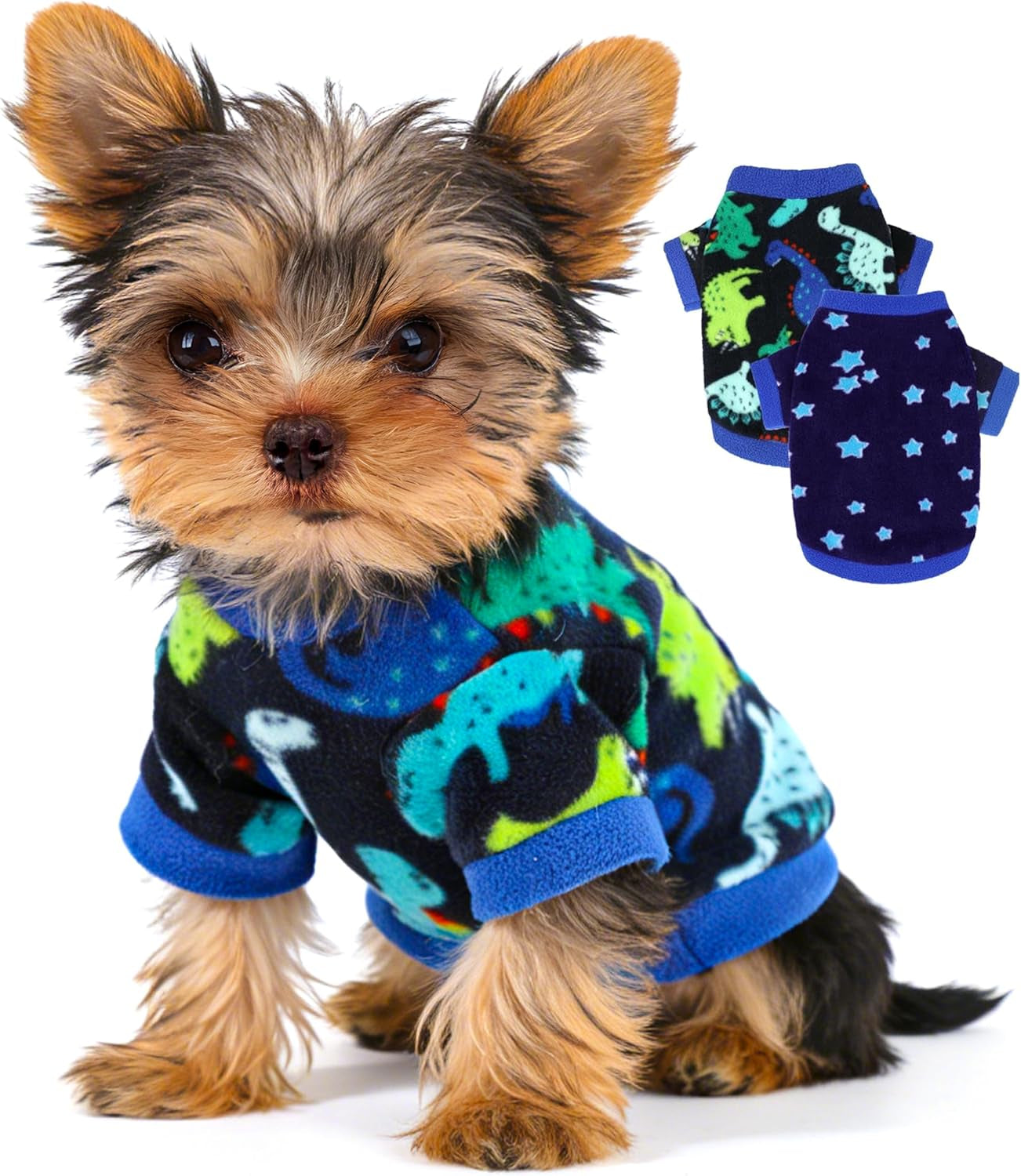 2-Pack Fleece Dog Sweaters for Small Dogs & Puppies, XXS–M