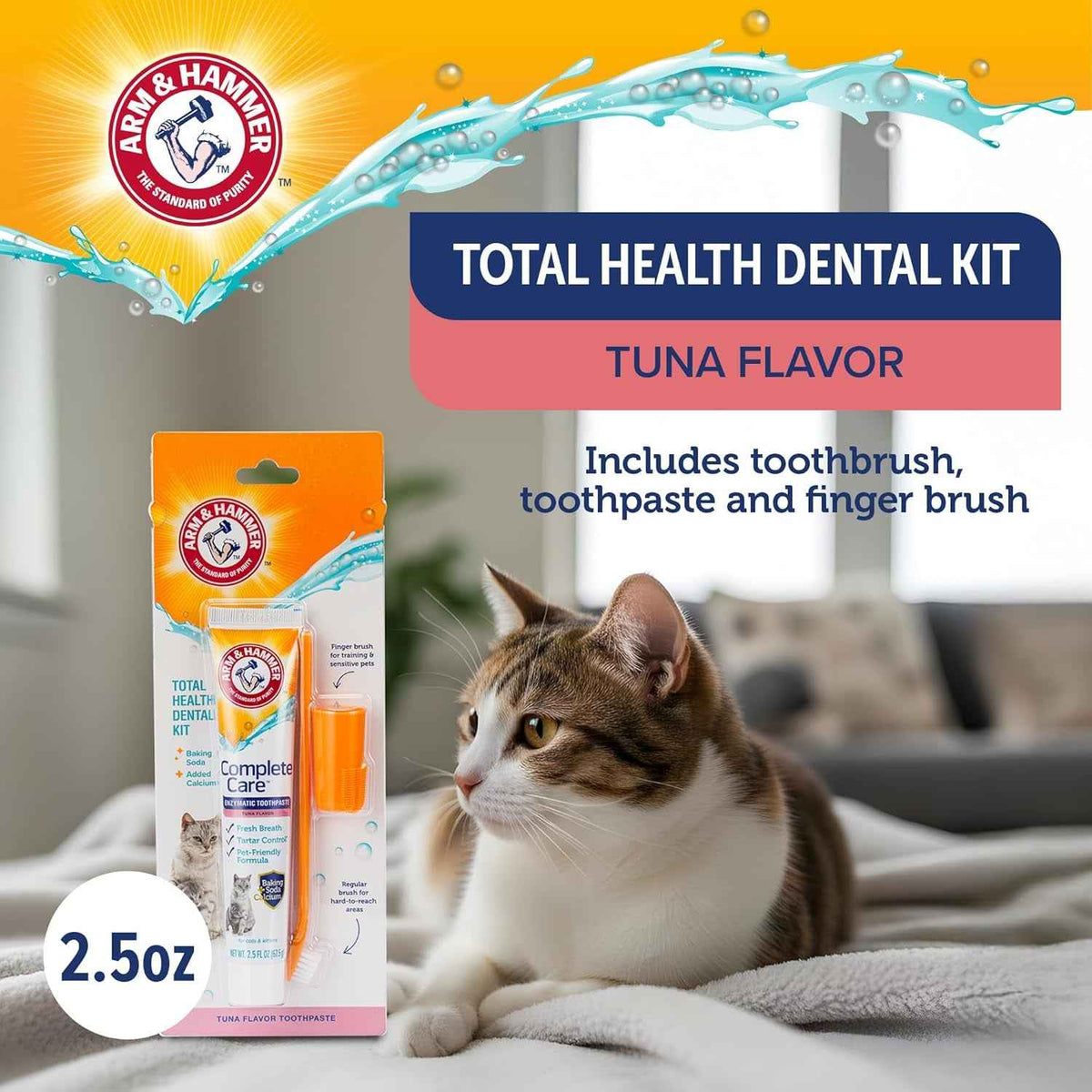 Dog Dental Kit Toothpaste Toothbrush Baking Soda Enzymatic 2.5oz