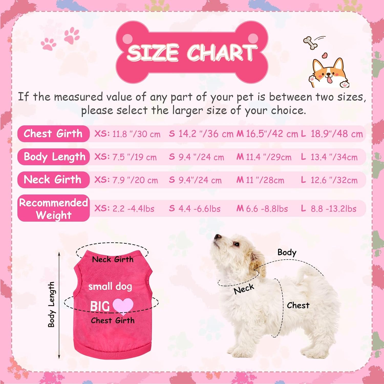 Dog Shirts 6 Pack Puppy Clothes Small Dog Vest Cute Pet Apparel Summer