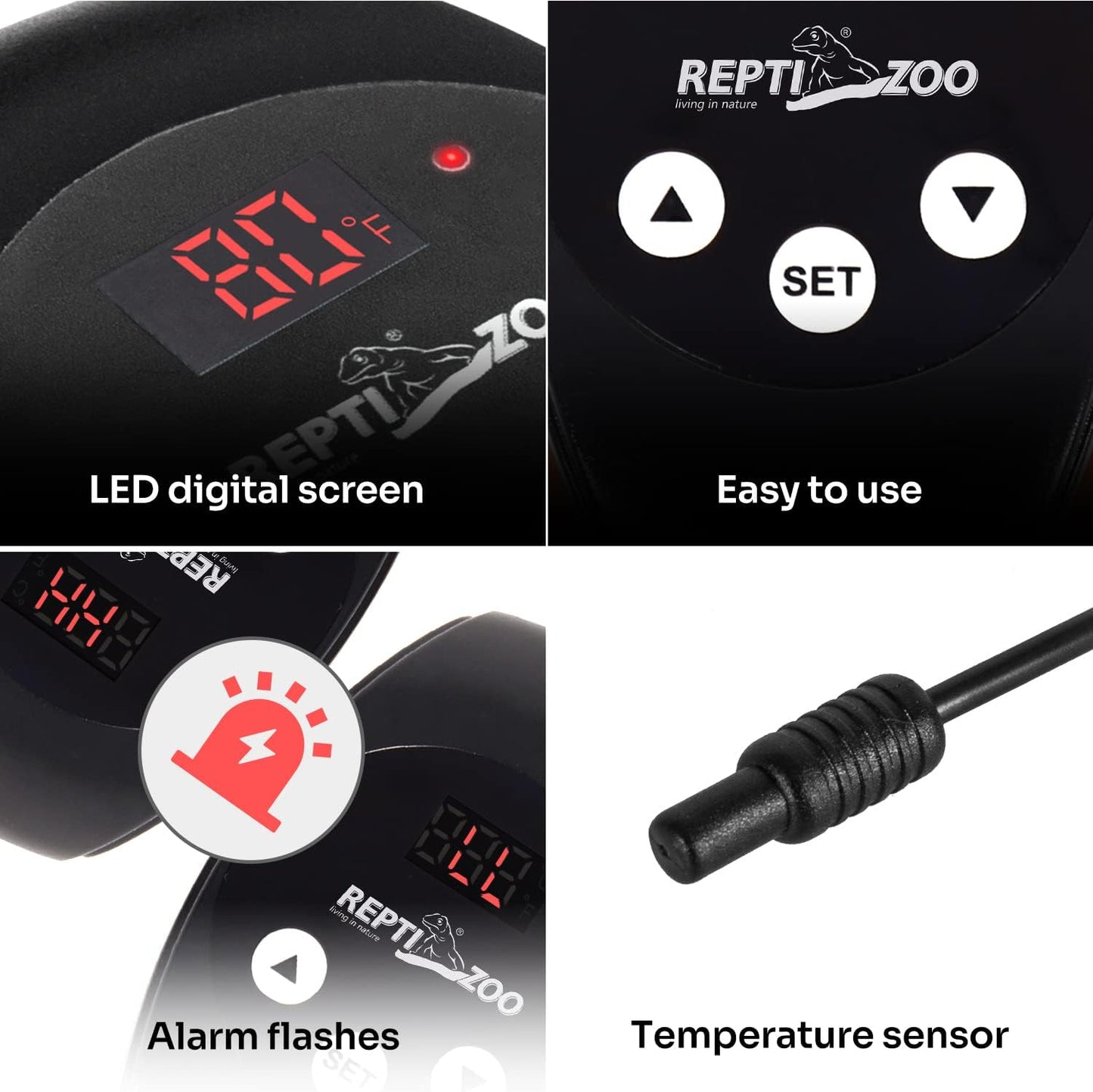 Reptile Thermostat PID Dimming Controller Digital Heat Lamp Temp Control 300W