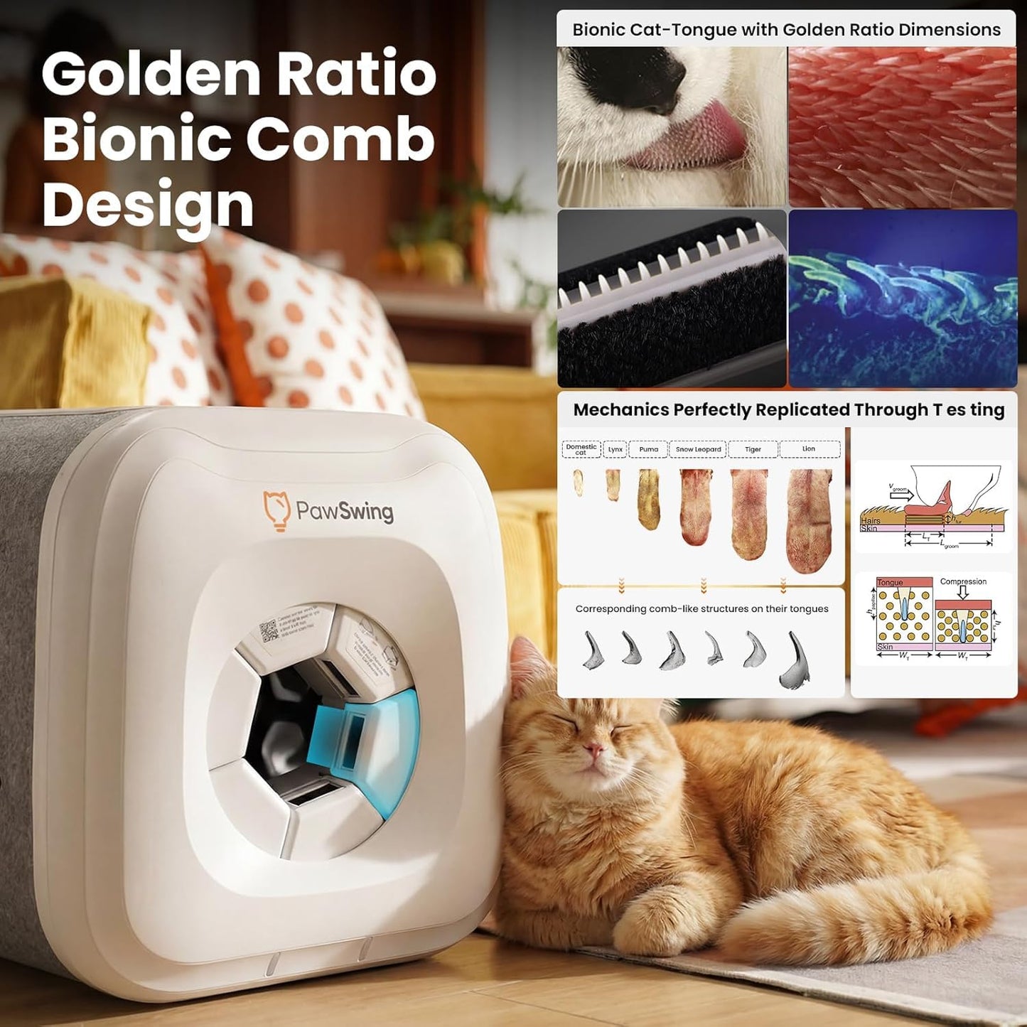 Cat Self Groomer Automatic Fur Collector Brush Grooming Box for Cats
