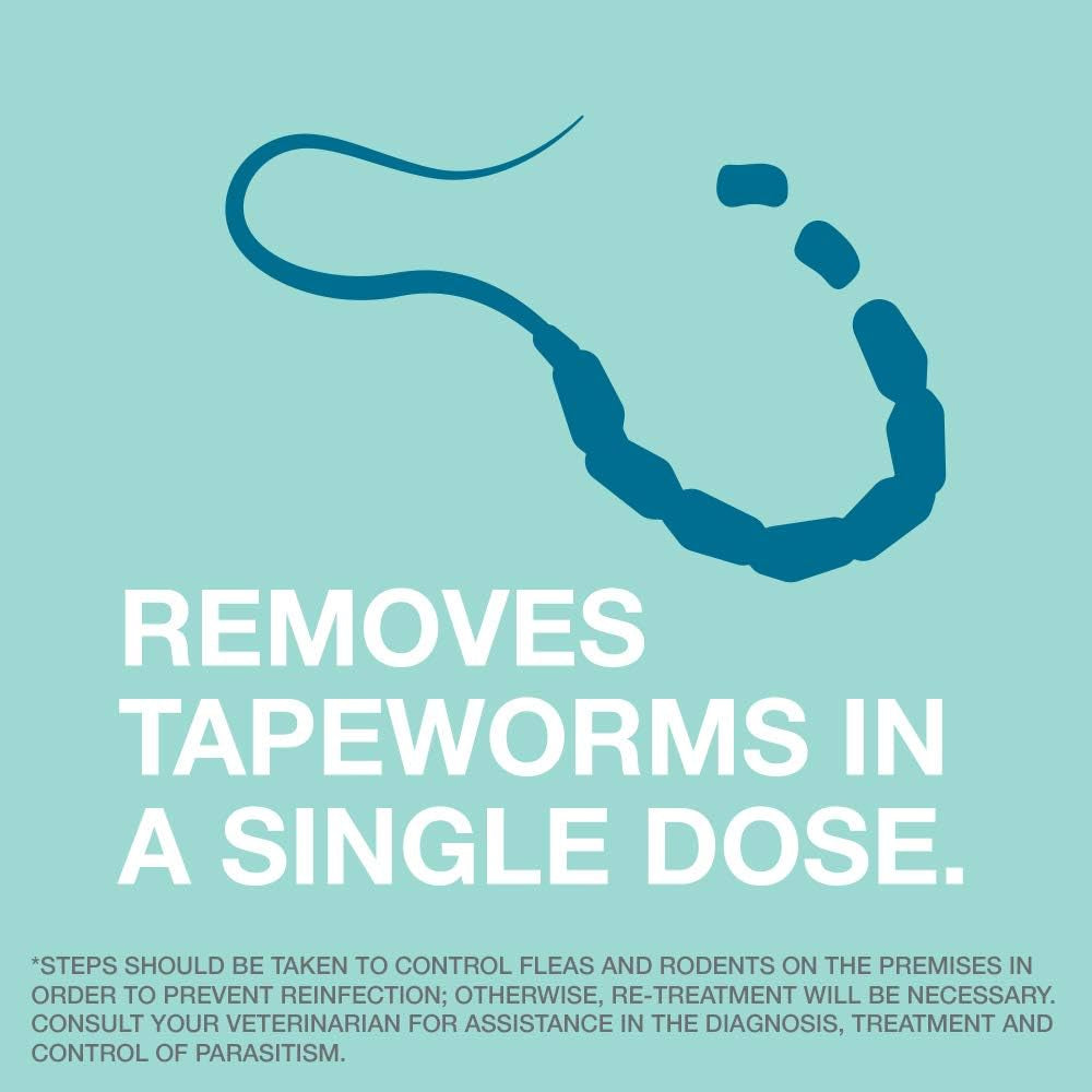 Tapeworm Dewormer for Dogs, Praziquantel 34 mg Tablets, 5 Count