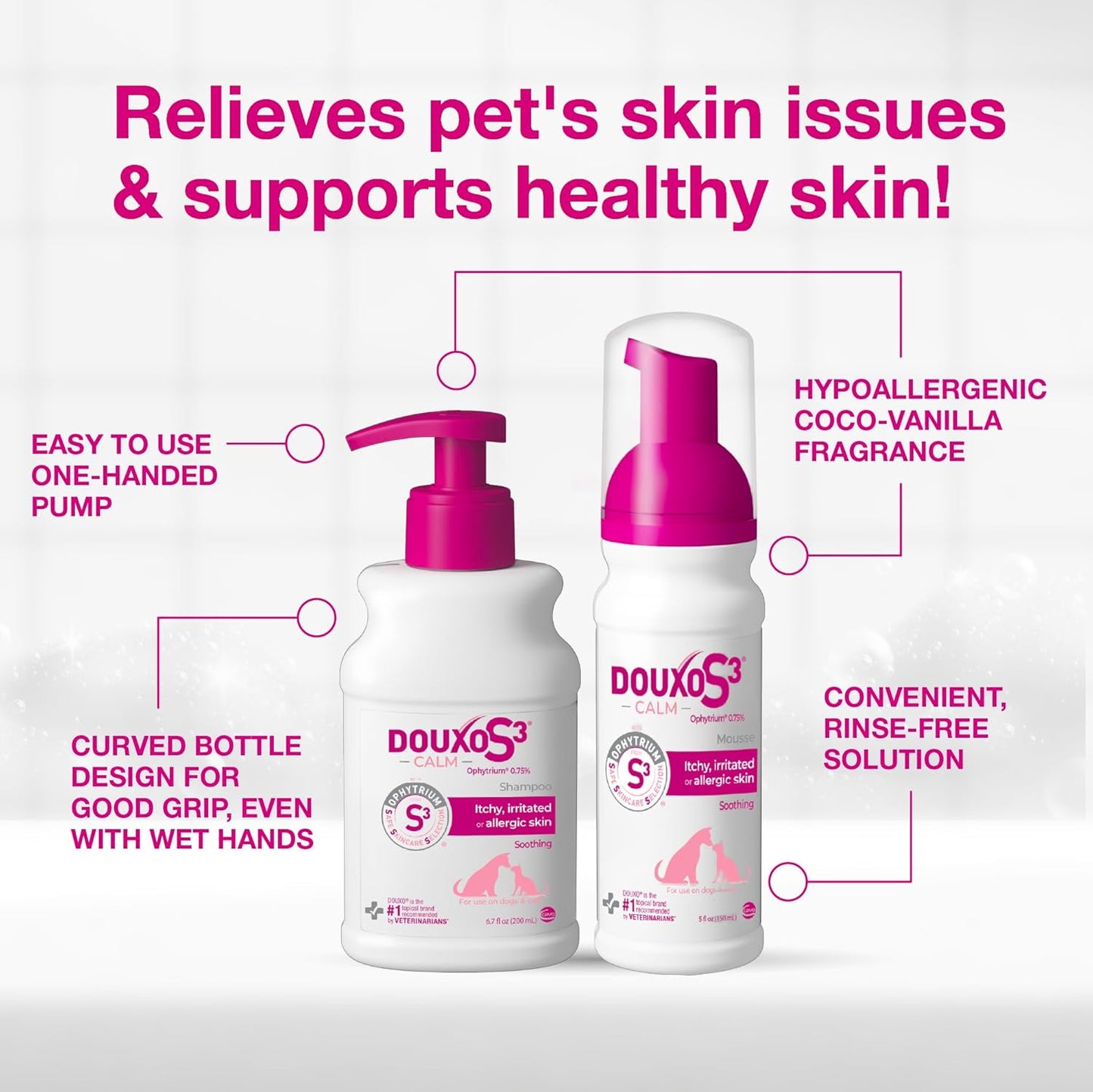 Calm Dog Shampoo & Itch Soothing Mousse Bundle for Dogs Cats
