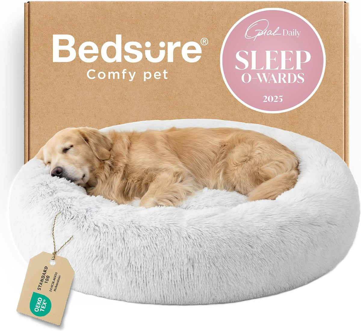 Bedsure Calming Donut Pet Bed – Multiple Sizes & Colors
