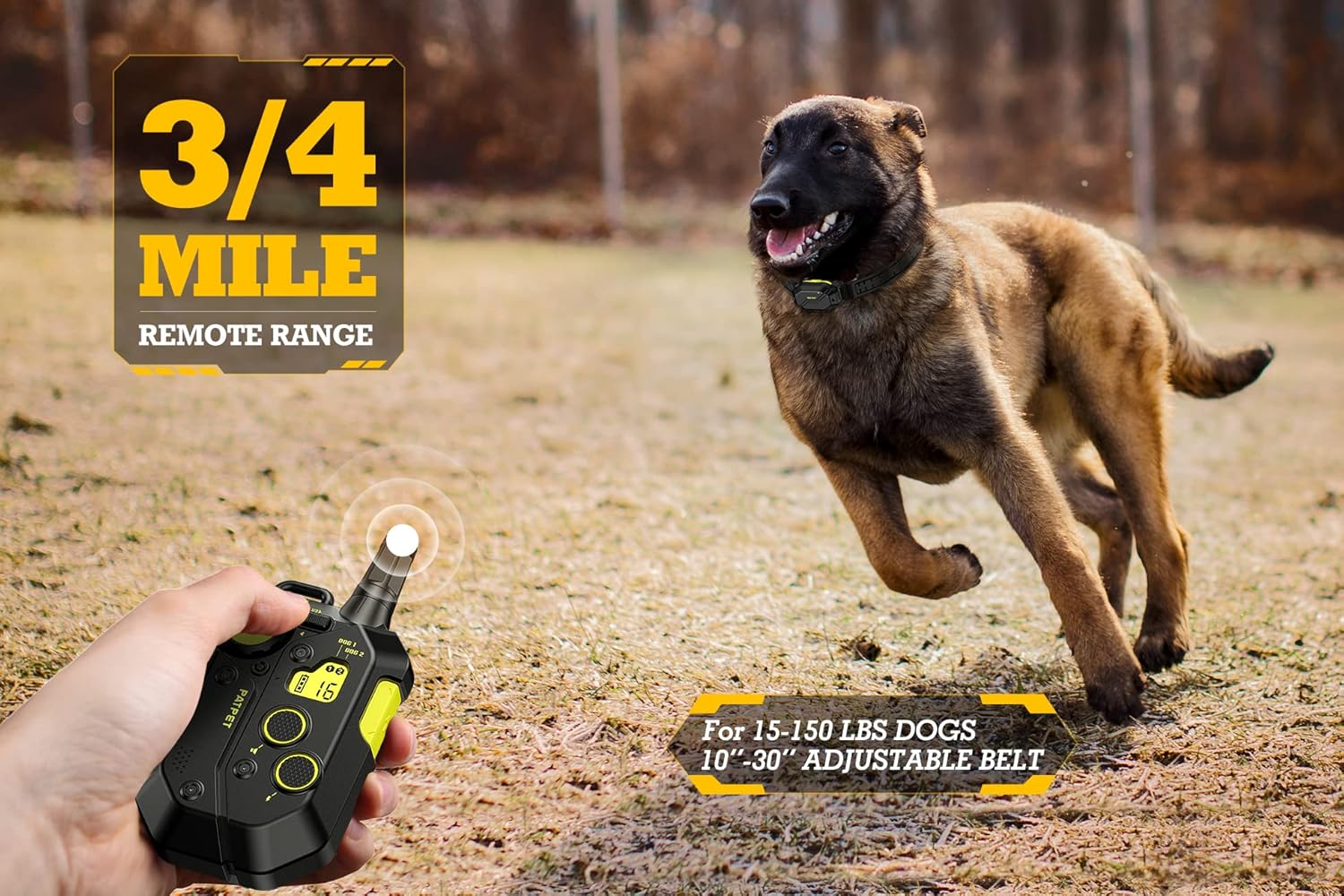 Dog Training Collar Remote Waterproof 3/4 Mile Range Rechargeable