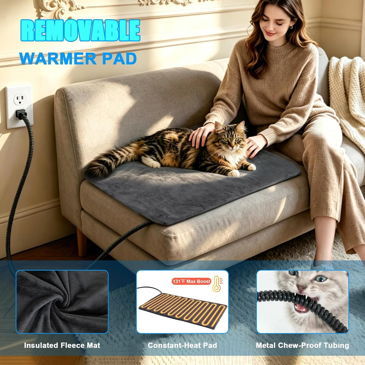 : Heated Outdoor Cat House with Escape Door – Medium & Large