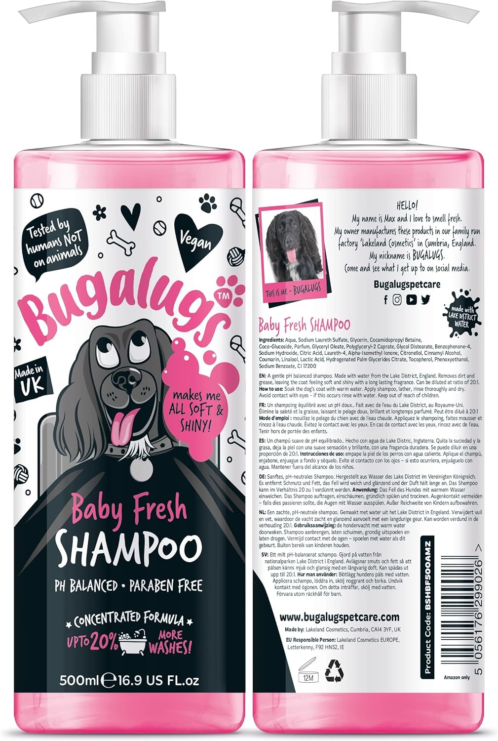 Baby fresh dog shampoo with baby powder scent, 16.85 fl oz bottle