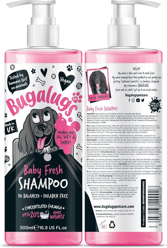 Baby fresh dog shampoo with baby powder scent, 16.85 fl oz bottle