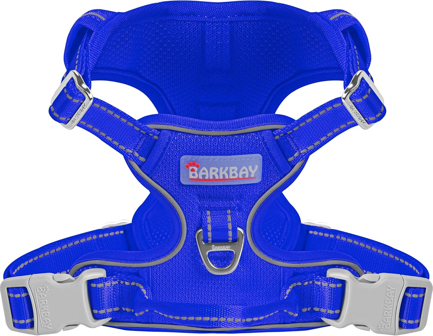 No Pull Dog Harness Adjustable Reflective Oxford Vest Small Medium Large Dogs Sapphire Blue-Mesh