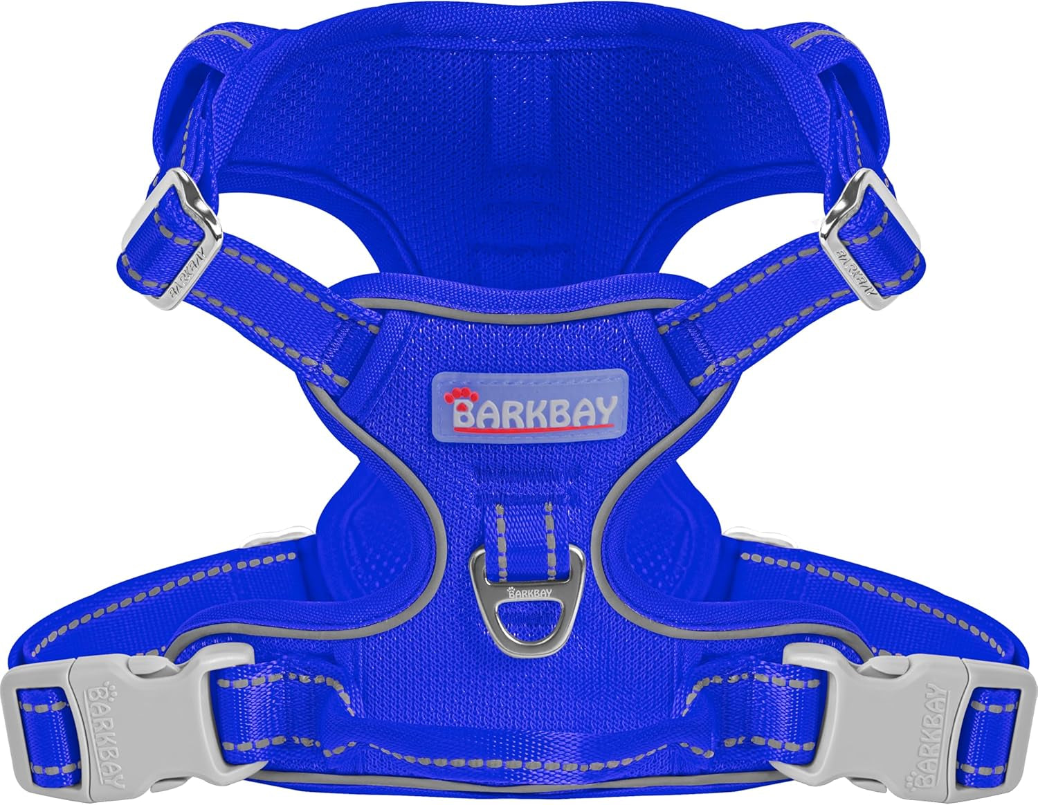 No Pull Dog Harness Adjustable Reflective Oxford Vest Small Medium Large Dogs Sapphire Blue-Mesh