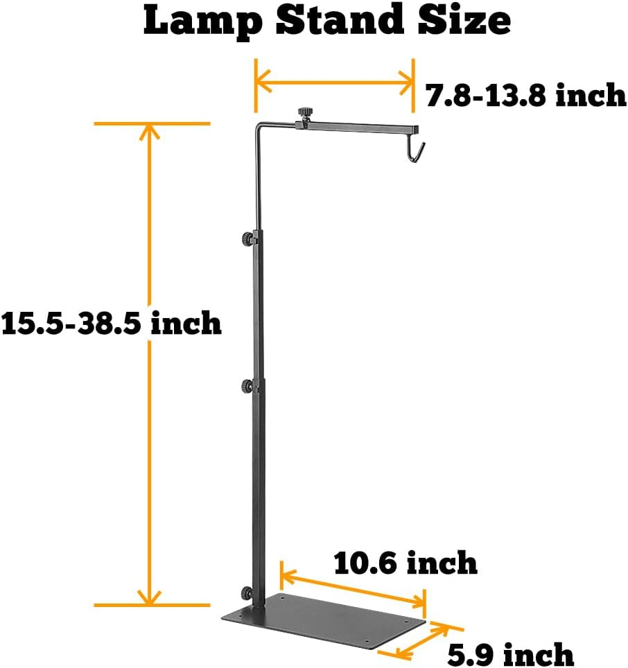 Adjustable Reptile Lamp Stand — Metal Heat Lamp Holder for Terrariums & Tanks