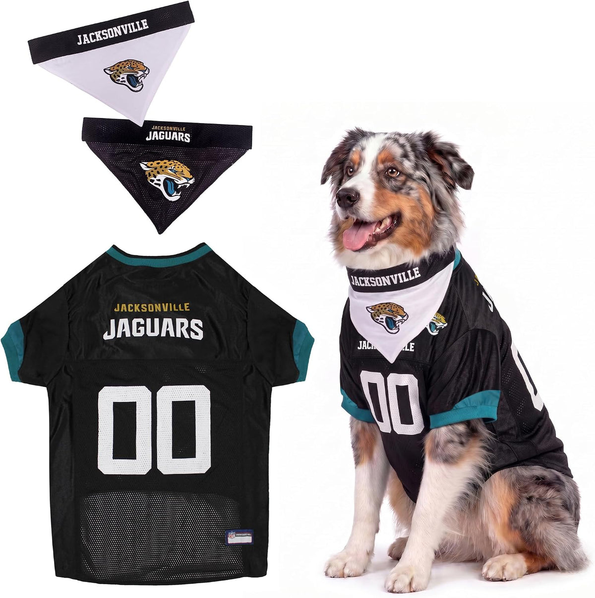NFL Dog Jersey & Tie Bandana Set Official Pet Apparel All Teams