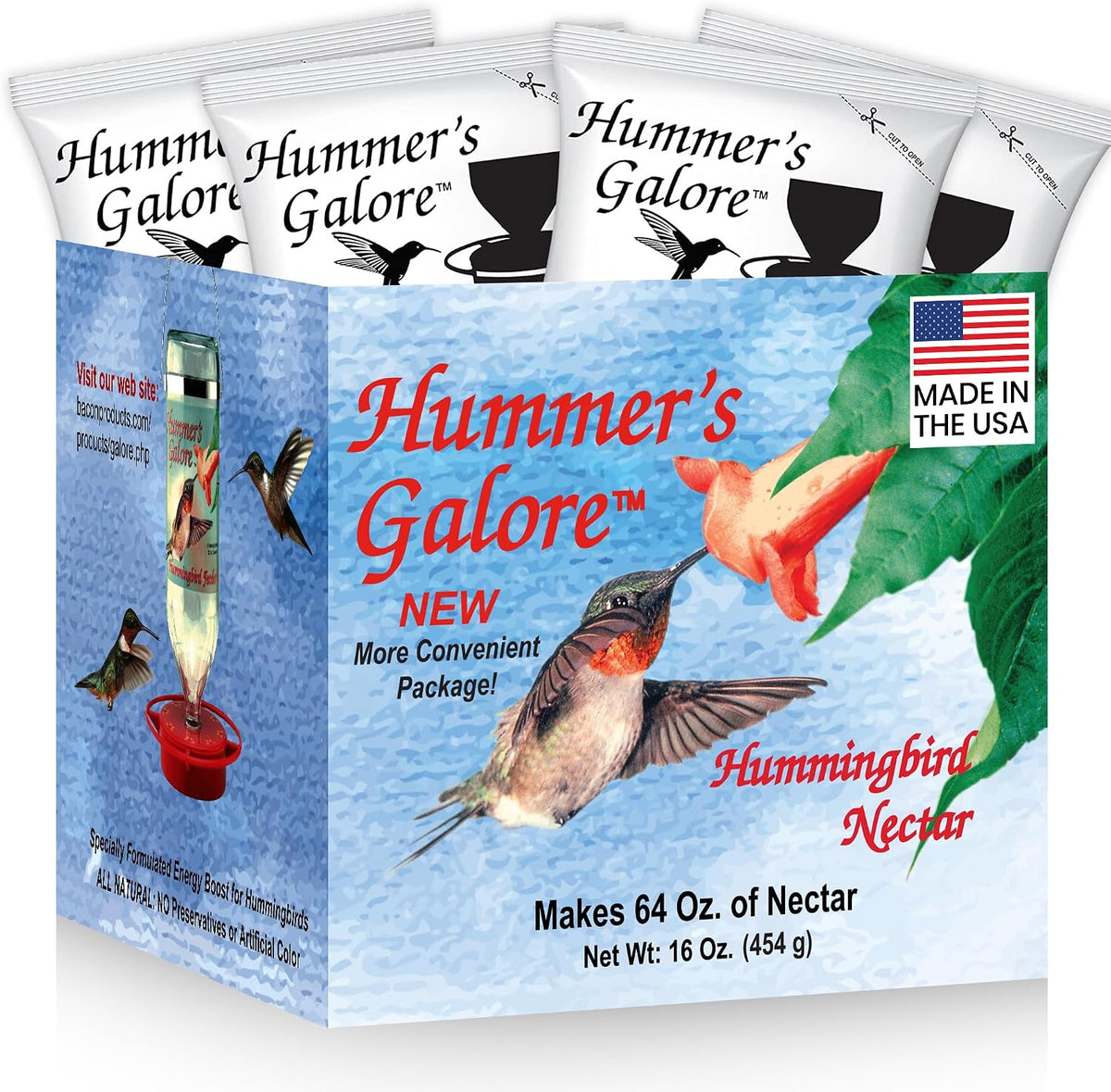 Hummer’s Galore Hummingbird Nectar Mix – Makes 64 oz
