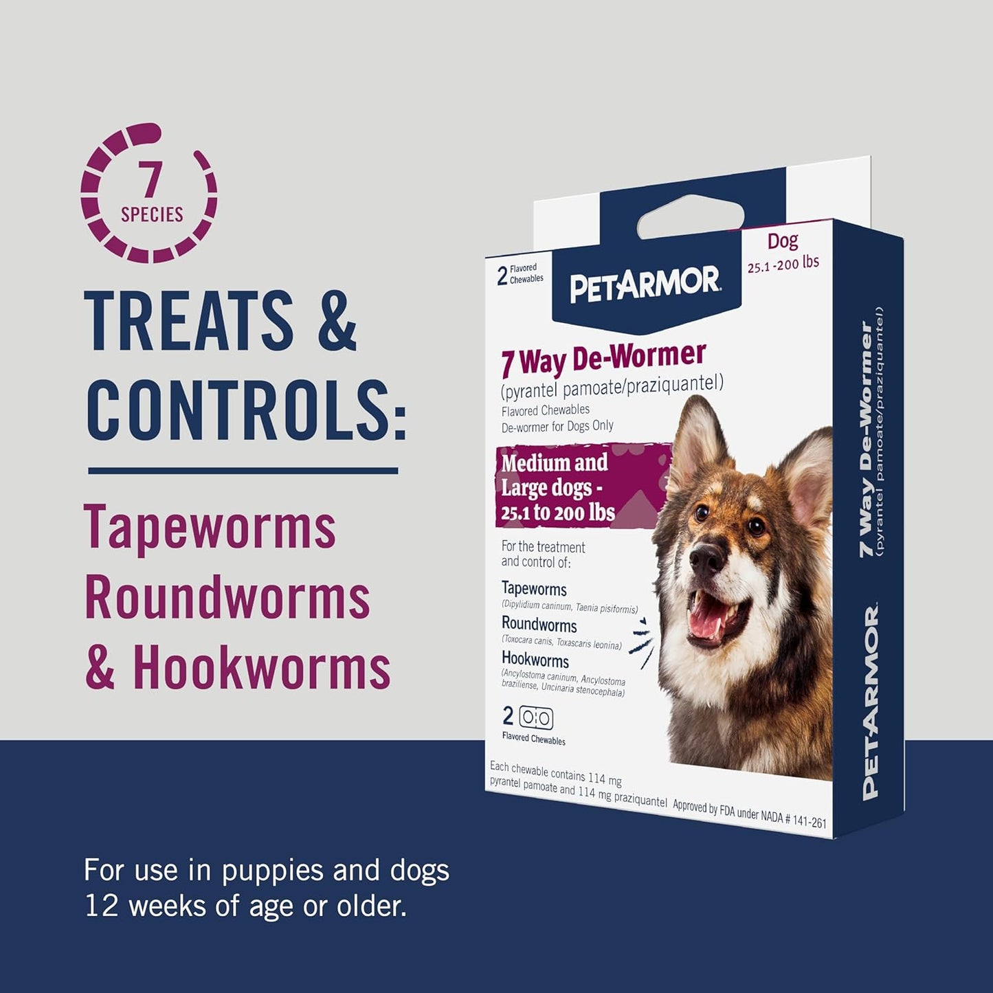 PetArmor Dog Dewormer | 7 Way Chewables & Sure Shot 2X Liquid