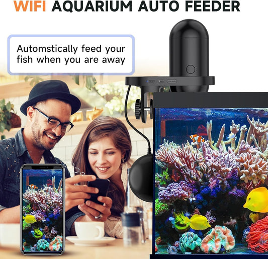 Hygger Automatic Fish Feeder WiFi App Camera Timer Smart Aquarium 230ML