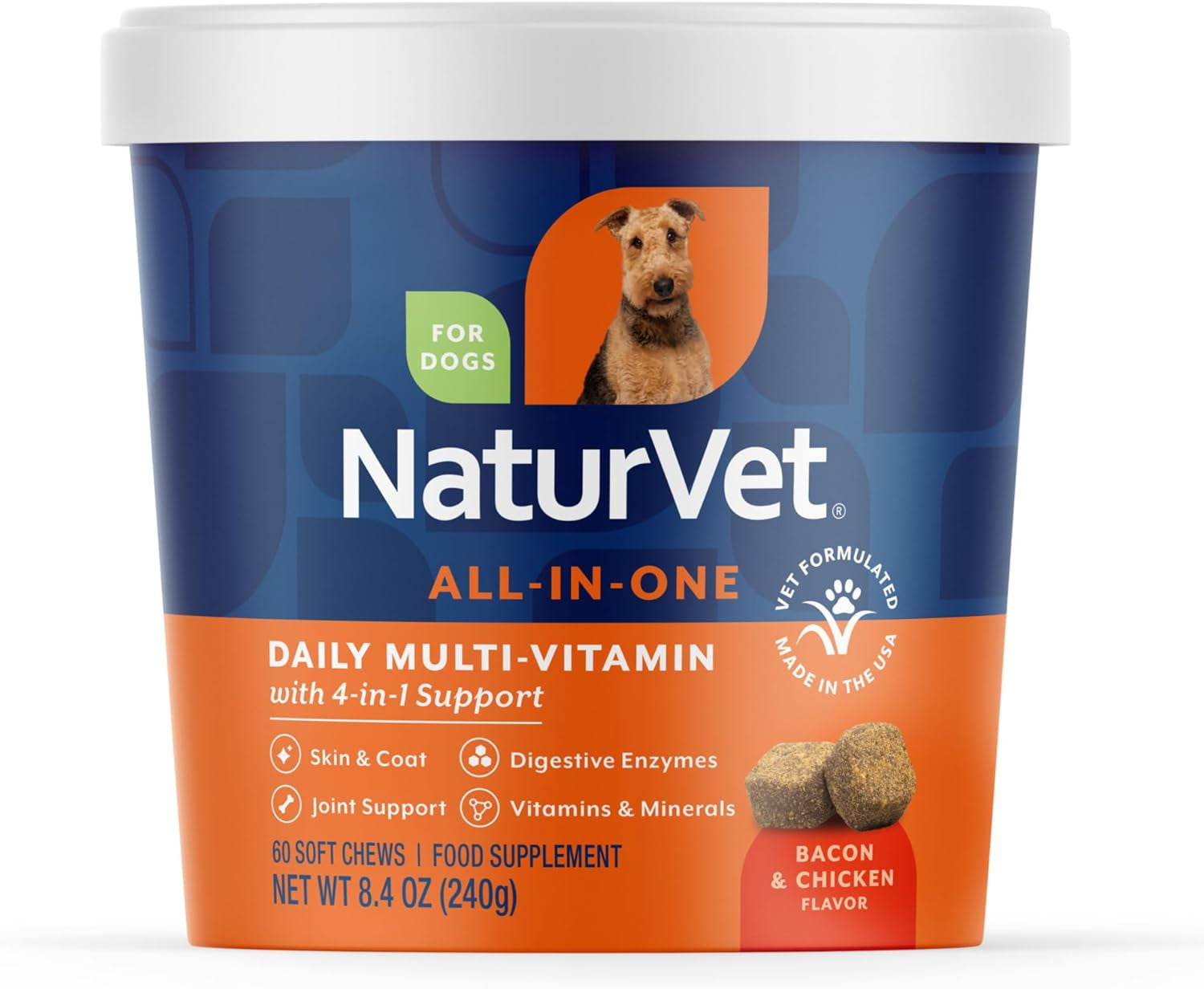 Dog Multivitamin Soft Chews 10 in 1 Joint Skin Digestion Immune 60ct 60 Soft Chews