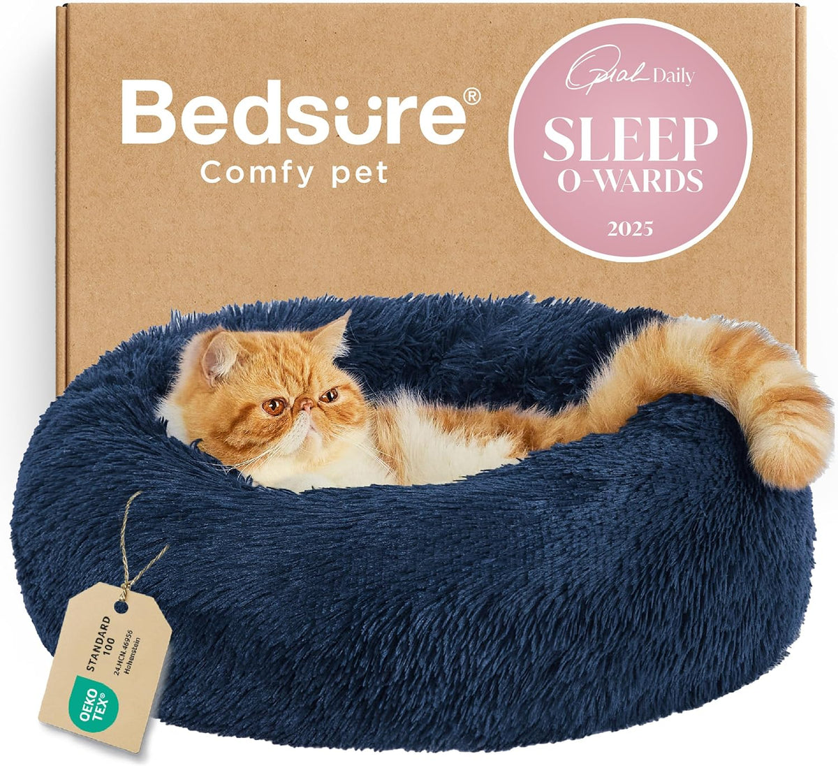 Bedsure Calming Donut Pet Bed – Multiple Sizes & Colors