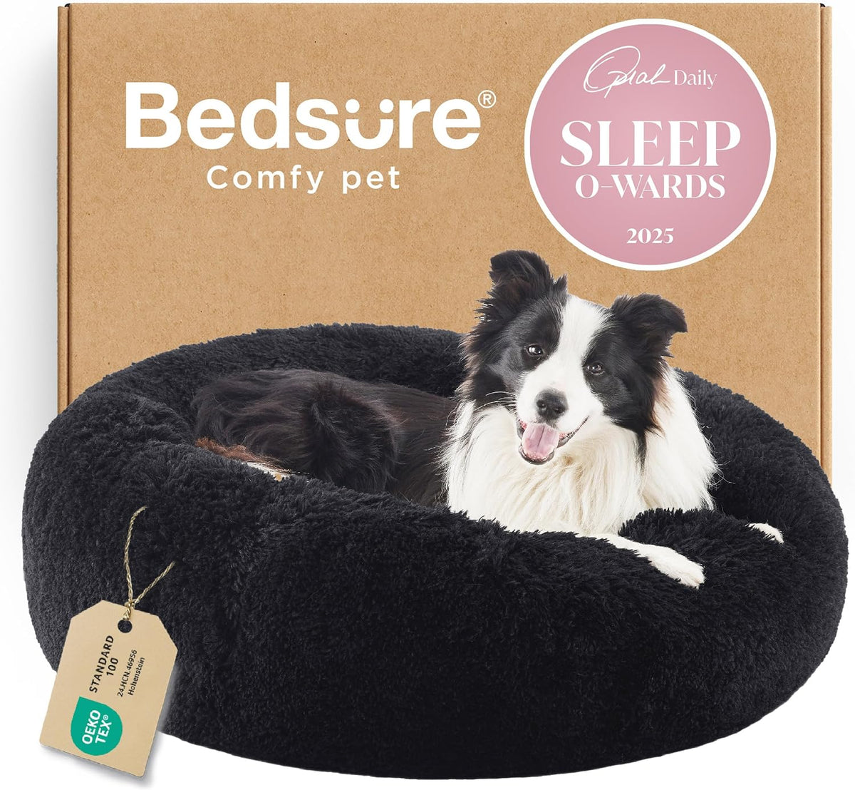 Bedsure Calming Donut Pet Bed – Multiple Sizes & Colors