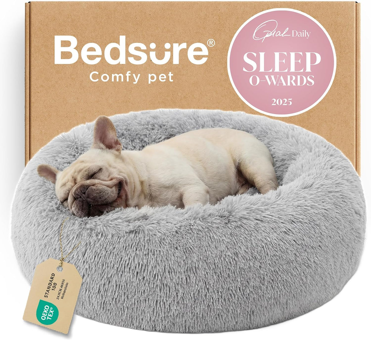 Bedsure Calming Donut Pet Bed – Multiple Sizes & Colors